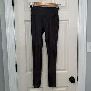 Spanx Rich Olive Faux Leather Leggings Sz Small Sculpting‎ Shapewear Contouring